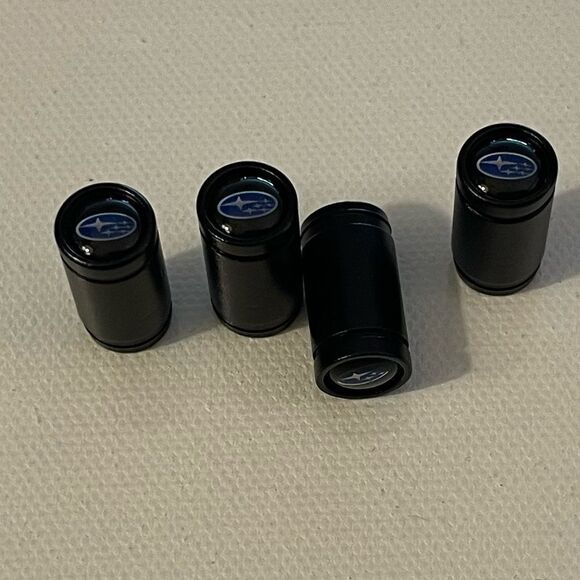 Subaru Valve Stem Caps in Black Set of 4 NWT - Picture 2 of 4